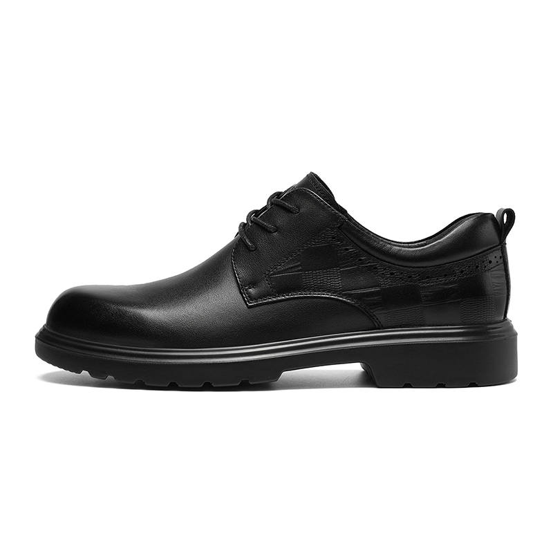 HLA Pig Split Leather Casual Leather Shoes Men's Black