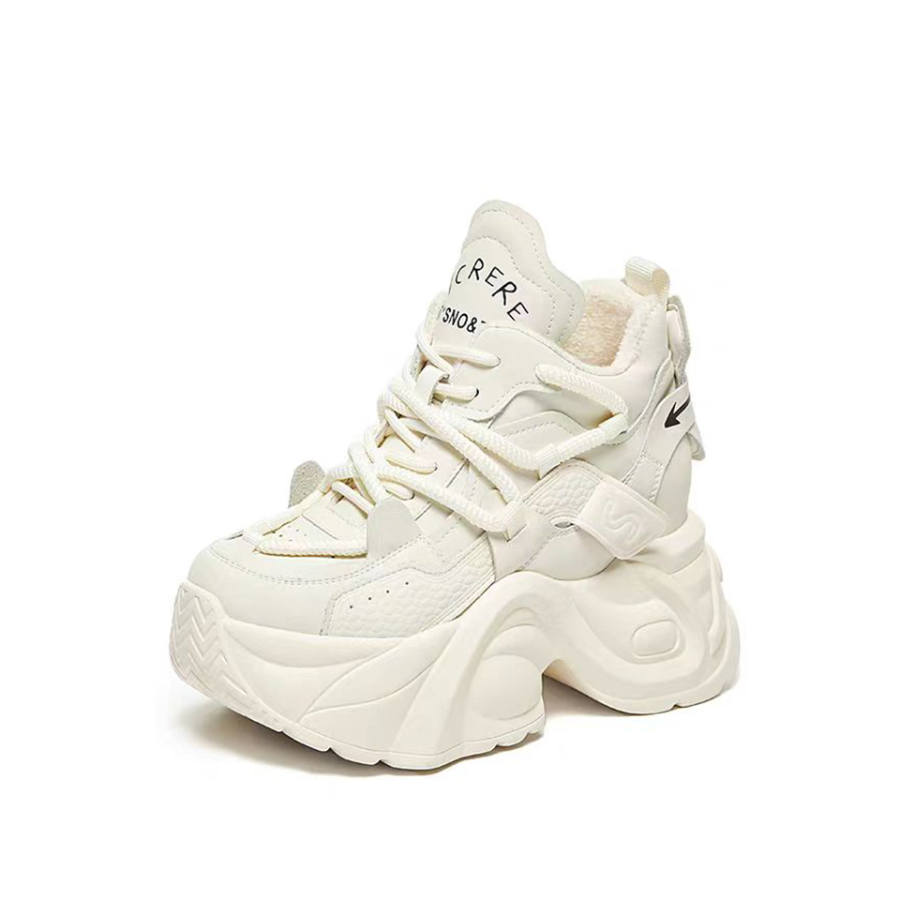 Lanza Chunky Sneakers Women's Low Top Beige/Black/Coffee