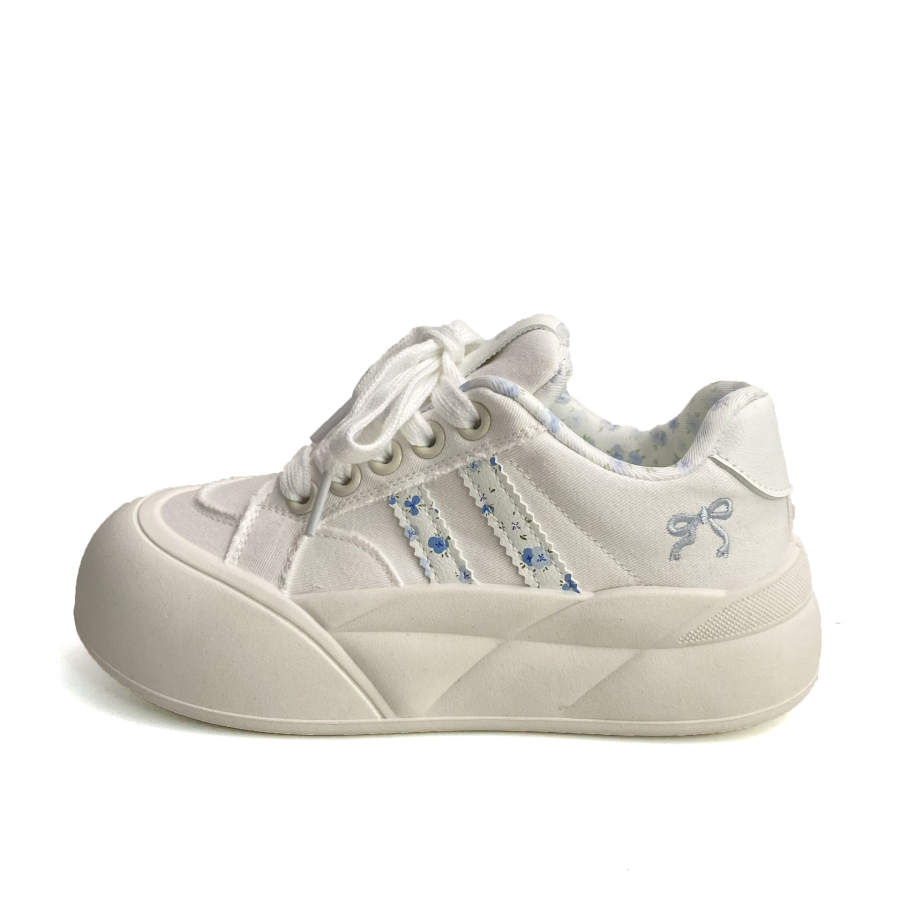 Alxnan Low top Skateboard Shoes Women's White Blue