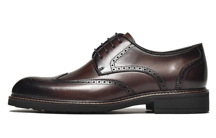 Beau Today Casual Leather Shoes Men's Coffee
