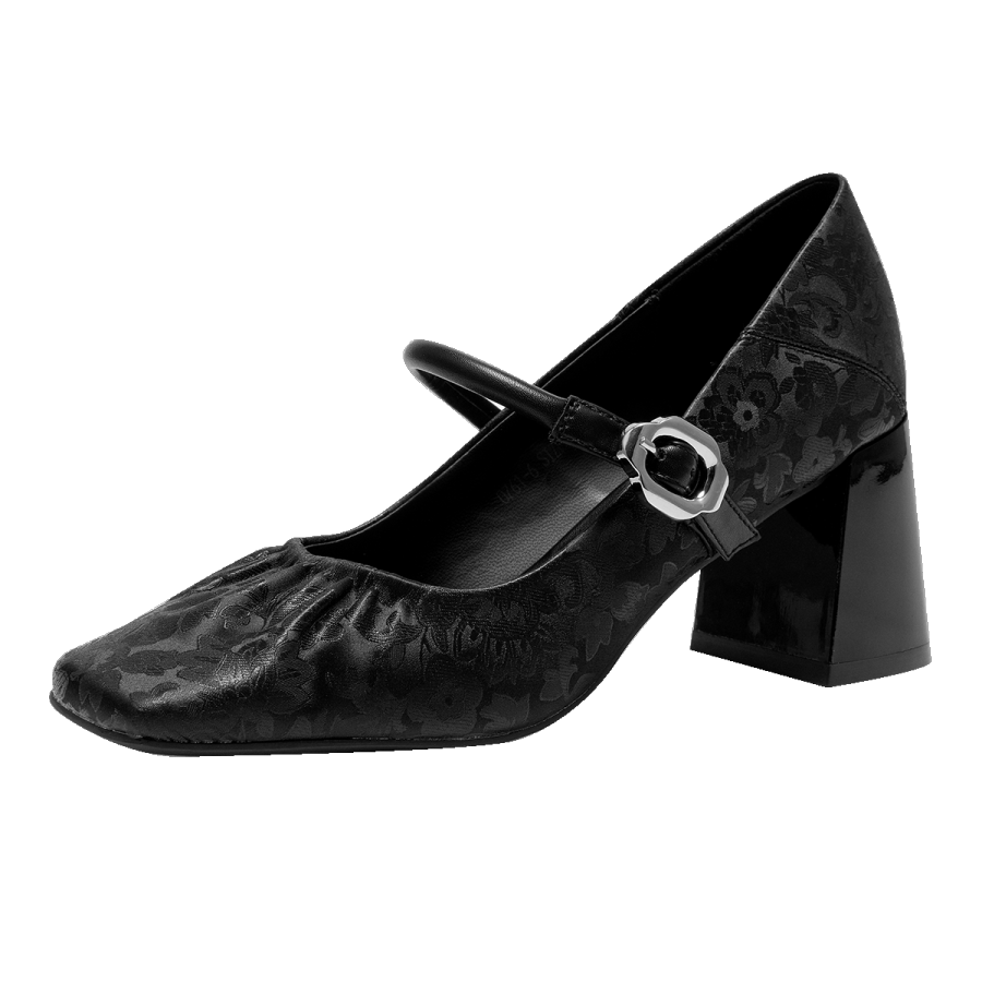 GUDIANFENGDU Chunky Heel Mary Jane Shoes Women's