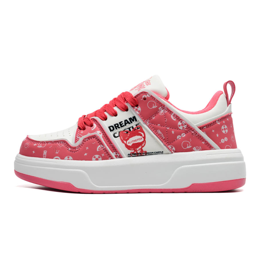 ALI THE FOX Slip Resistant, Abrasion Resistant, Lightweight, Breathable Low top Skateboard Shoes Women's Rose Red