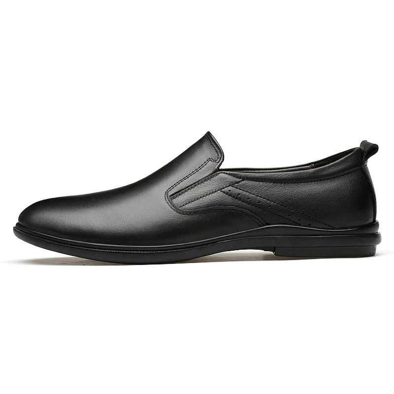 CKVUSAMG Top Grain Cow Leather Low top Casual Shoes Unisex Black