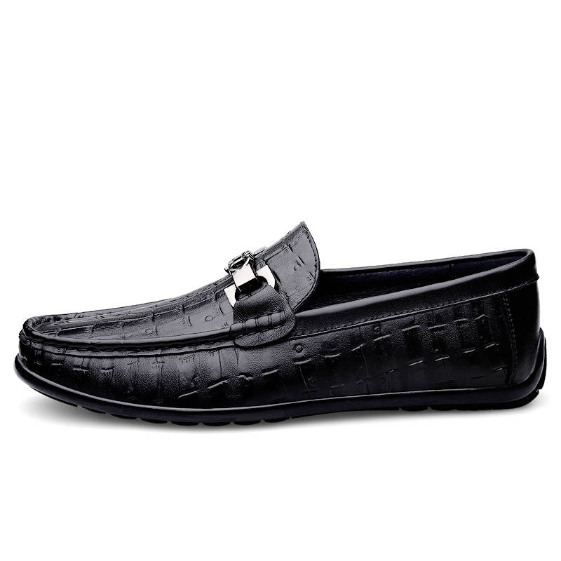 CITONGXIANSHENG Top Grain Cow Leather Casual Shoes Men's Black