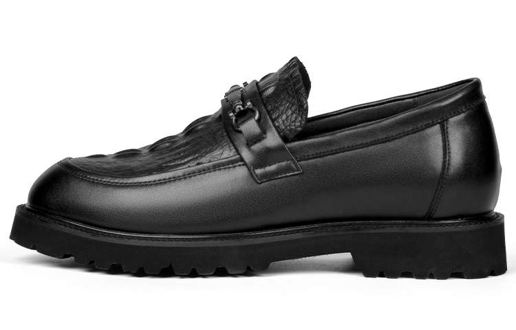 SULEGAO Cow Split Leather Casual Shoes Men's Black