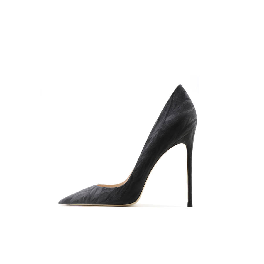 Ganxiaojie Glitter New Chinese Style Slim Heel High Heels Women's Black