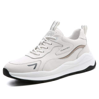 H2 Top Grain Cow Leather Low top Casual Shoes Men's White