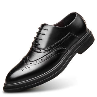 BATUTENG Casual Leather Shoes Men's Low Top Black