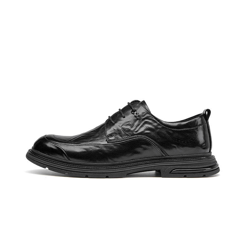JOSINY Cow Split Leather Casual Shoes Men's Black