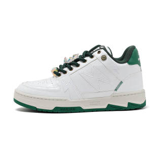 NAILIAN Lightning Shoes Microfiber Leather Mid top Skateboard Shoes Unisex White Green