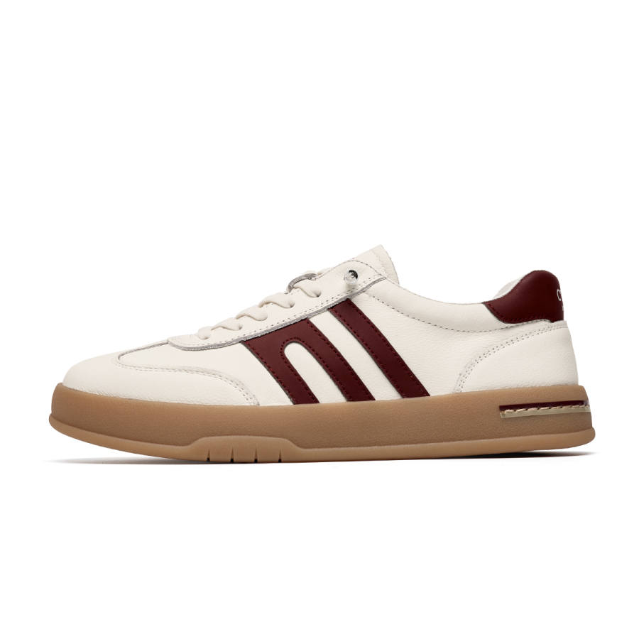 C°BANNER Cow Leather Low top Skateboard Shoes Men's White Red