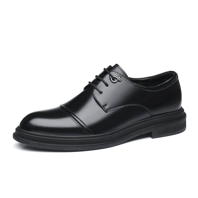 CITONGXIANSHENG Cow Split Leather Casual Shoes Men's Black