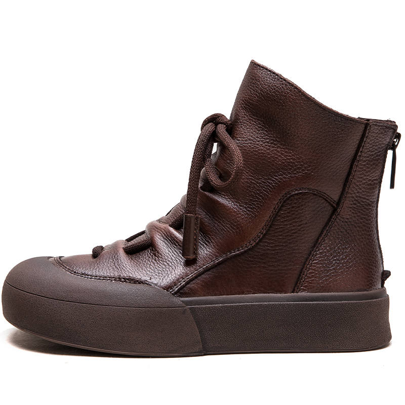 JIEZHOU Top Grain Cow Leather Ankle Boots 3.5cm Women's