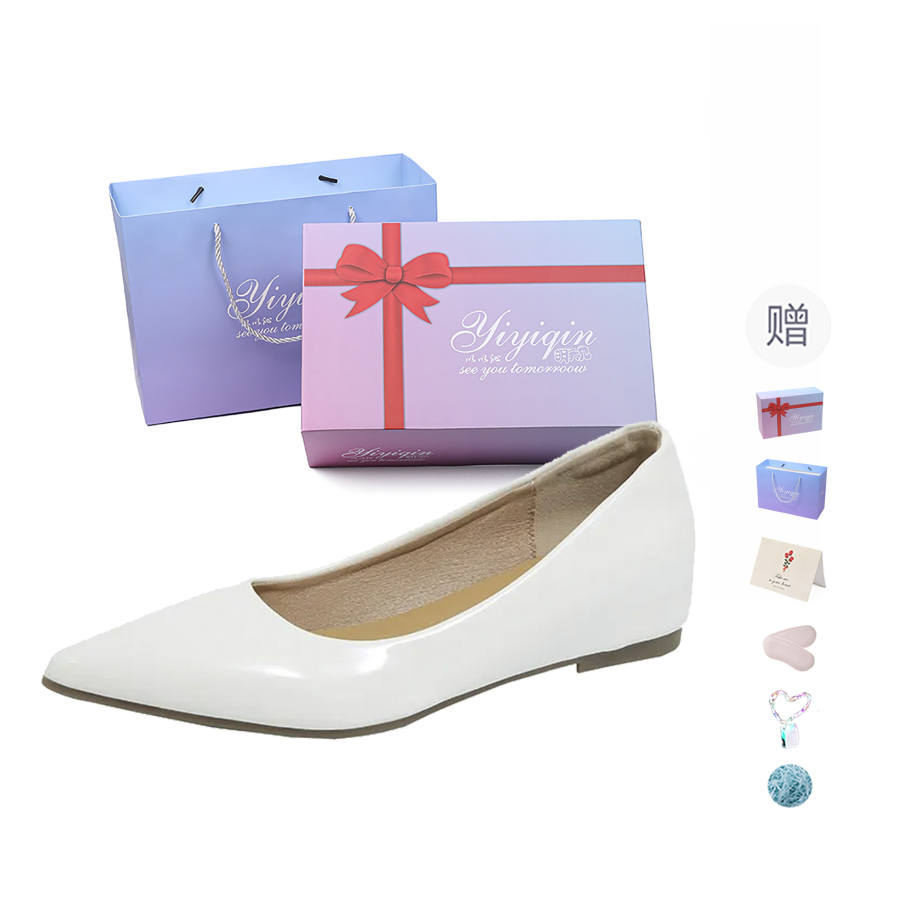 YIYIQIN Pu Casual Shoes Hidden Wedge 4cm Women's Gift Box Set