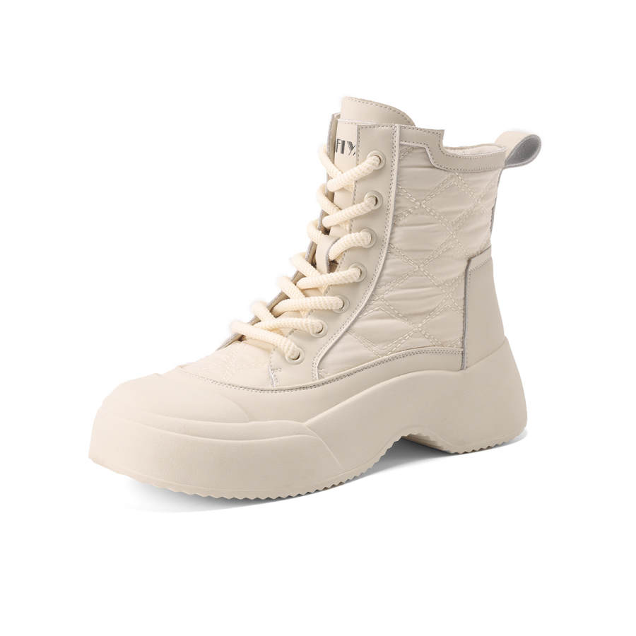 Safiya Cow Split Leather Short Snow Boots Women's