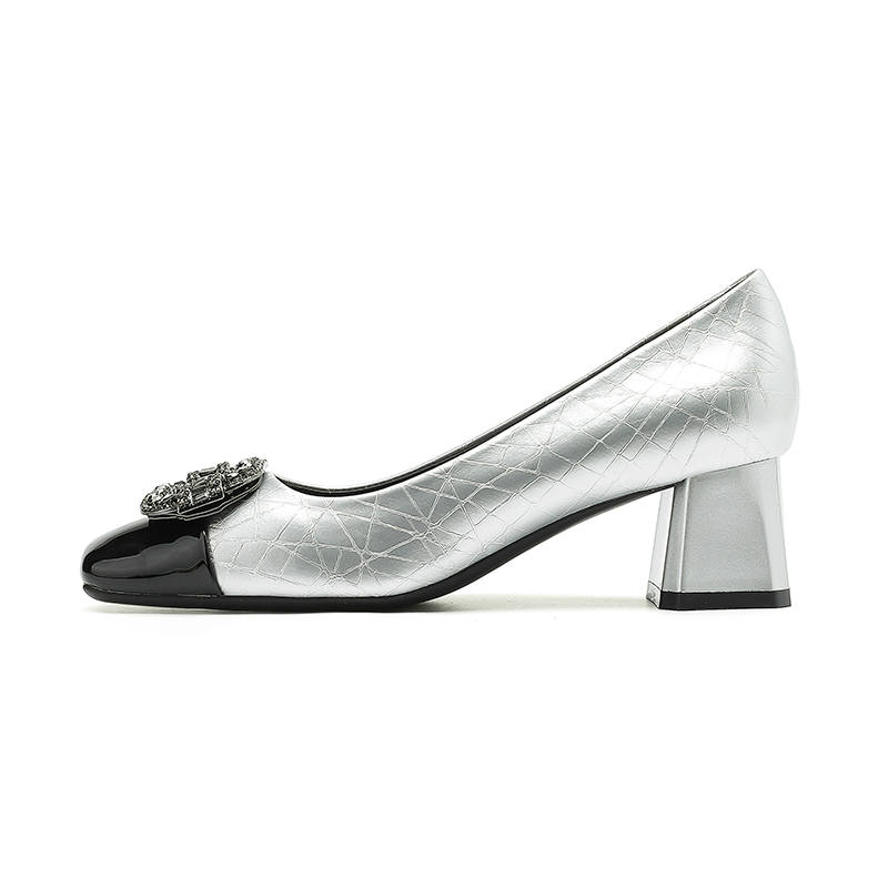 Zubumei Microfiber Leather Chunky Heel High Heels 5CM Women's