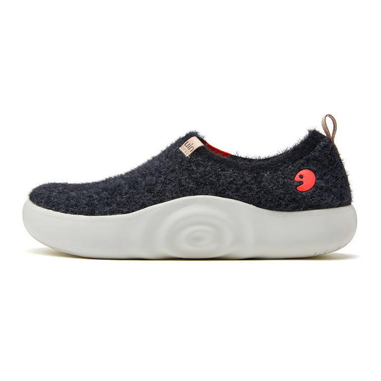 U.IN Toledo Family Black Gray Collection Suede Fashion Cushioning Thermal Low top Casual Shoes Unisex Black Gray