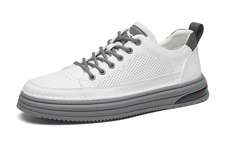 RED DRAGONFLY Skateboard Shoes Men's Low Top White/Gray/Coffee Black