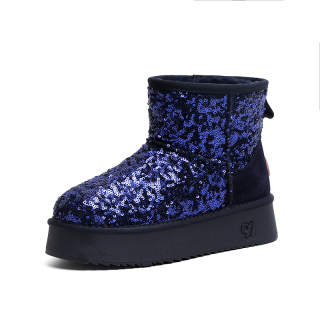 O.L Sequined Leather 12cm Snow Boots Women's