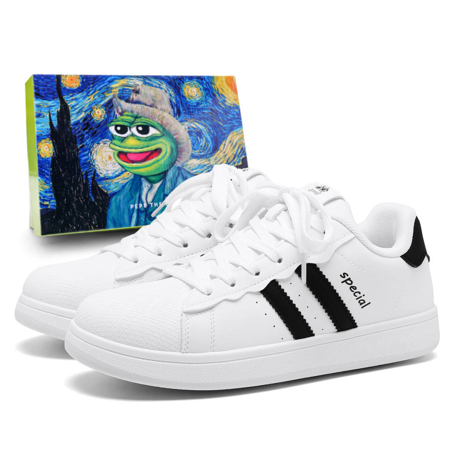 Pepe The Frog Height Increasing Skateboard Shoes Unisex