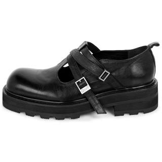 HUANXIANGZHE Mary Jane Shoes Unisex Black