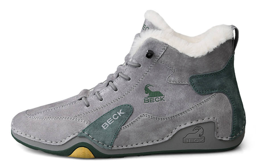 BECK Pigskin Fashion Trend Fleece Lined Mid top Casual Shoes Men's