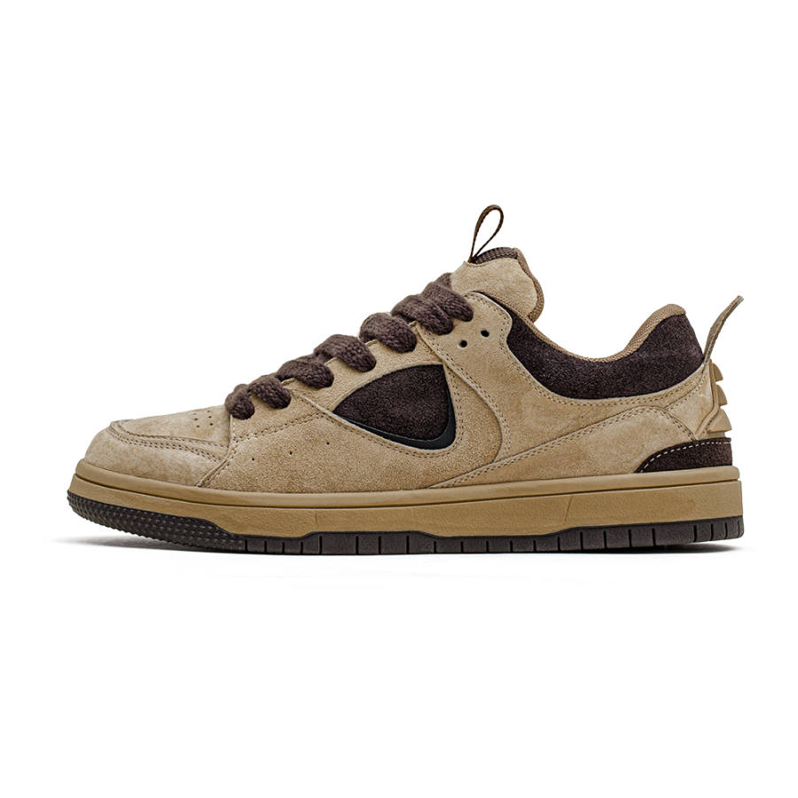 MADEN Slip Resistant Abrasion Resistant Slip Resistant Abrasion Resistant Low top Skateboard Shoes Men's Brown