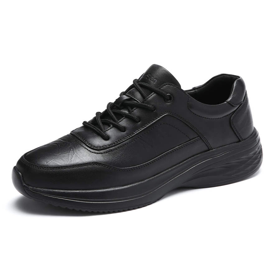 Mulinsen Top Grain Cow Leather Casual Shoes Men's Black