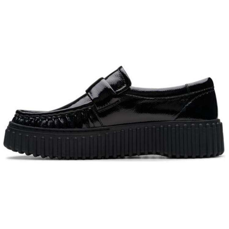 Clarks Cow Leather Comfortable Loafers 4cm Women's Black