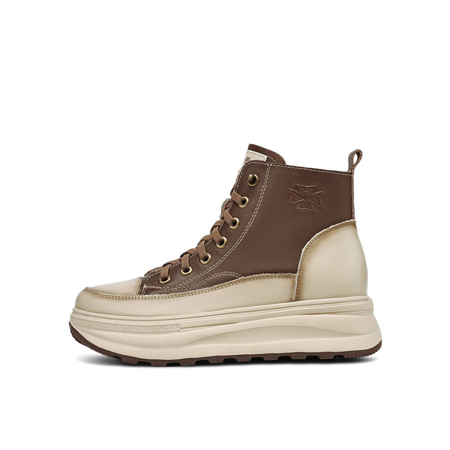 BOERDIQI Top Grain Cow Leather High top Skateboard Shoes Women's