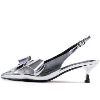 CICIFOR Bella Sheepskin Slim Heel High Heels 7cm Women's Silver