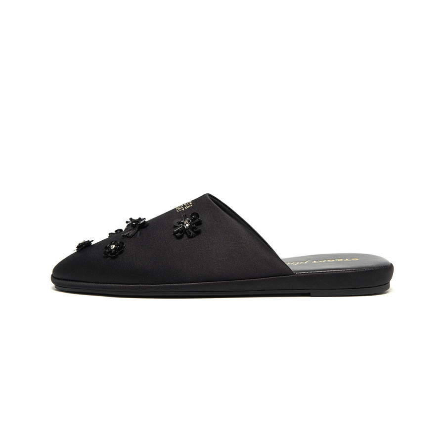 ST&SAT Rubber Sole Quiet Quick Dry Quiet Quick Dry Closed Toe Slippers Women's Black