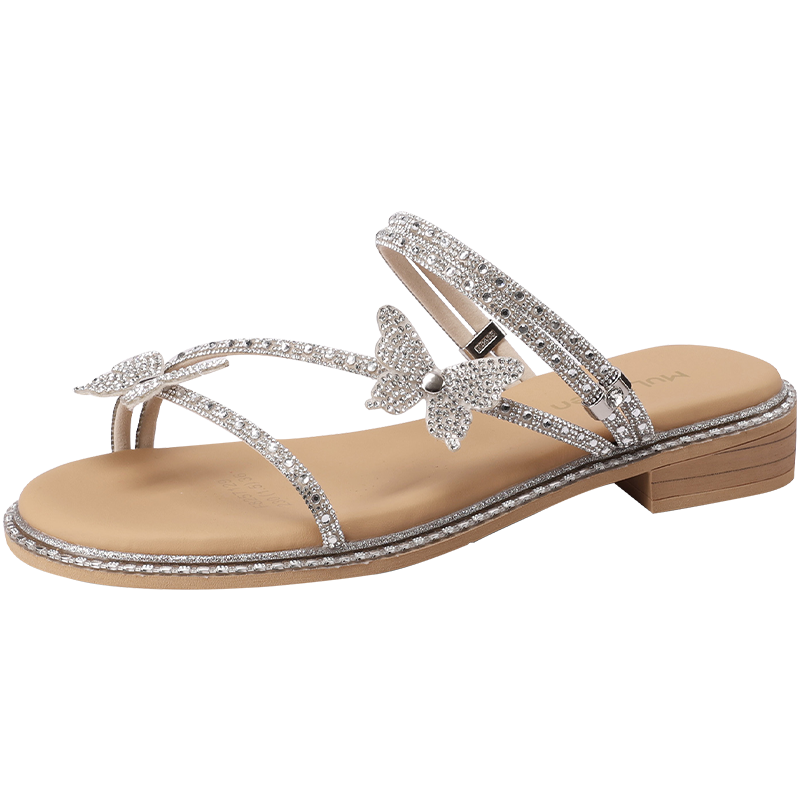 Mulinsen Slip Resistant Slide Slippers Women's Beige