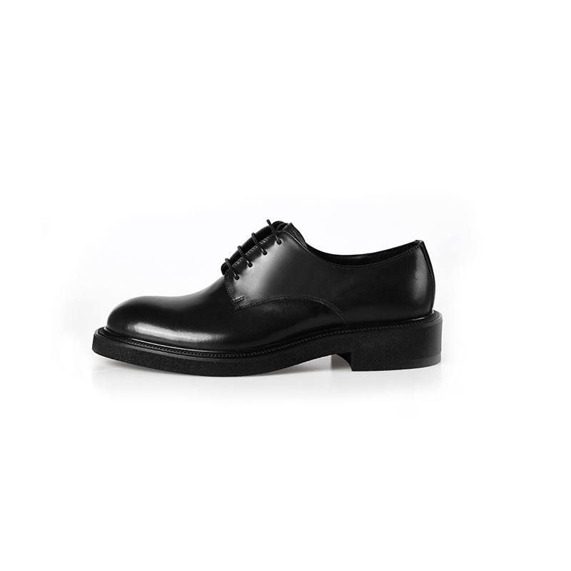 BOSSSUNWEN Top Grain Cow Leather Dress Shoes Men's Black