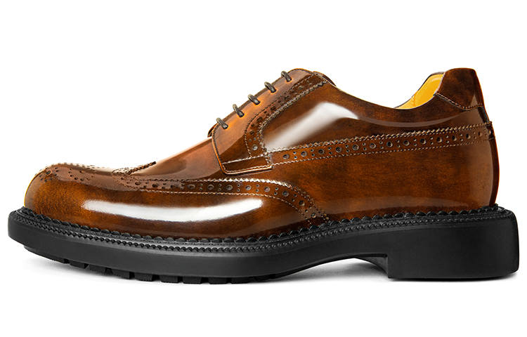 THOM WILLS British Old Money Style Business Formal Derby Shoes Casual Shoes 5.7CM Men's Yellow Brown