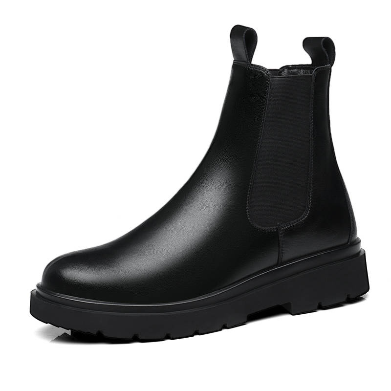 Shanpijiang Pu Short Chelsea Boots Men's Black