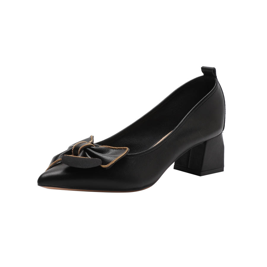 YAFEI XUANYU Cow Split Leather Chunky Heel High Heels 5CM Women's