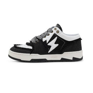 NAILIAN Lightning Shoes Low top Skateboard Shoes Unisex Denim Black