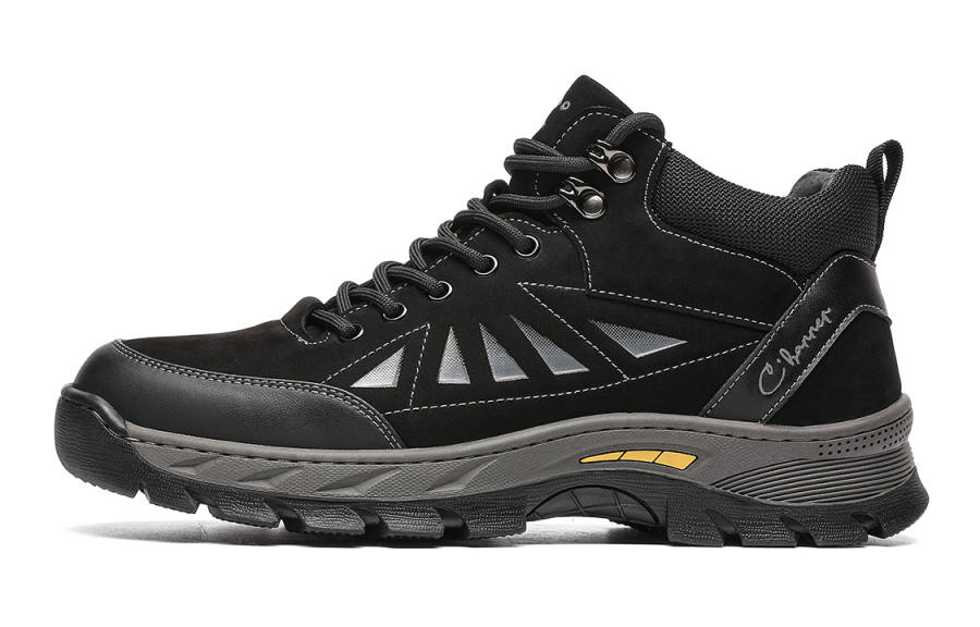 C°BANNER Patchwork Sports Comfortable Fleece Lined Thermal Mid top Casual Shoes Men's Black