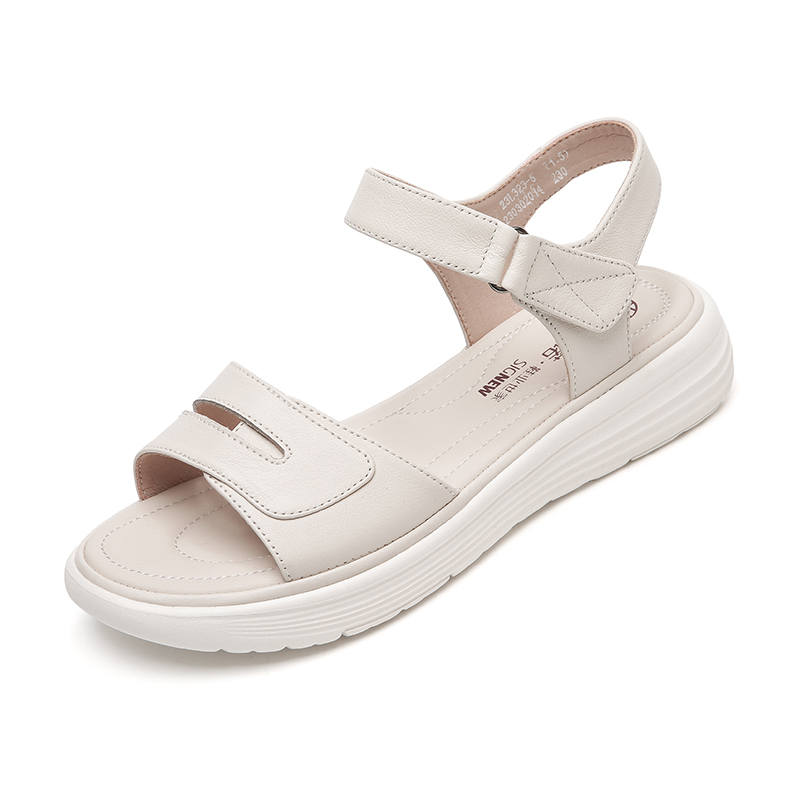 XINNUO Cow Leather One Strap Sandals Women's