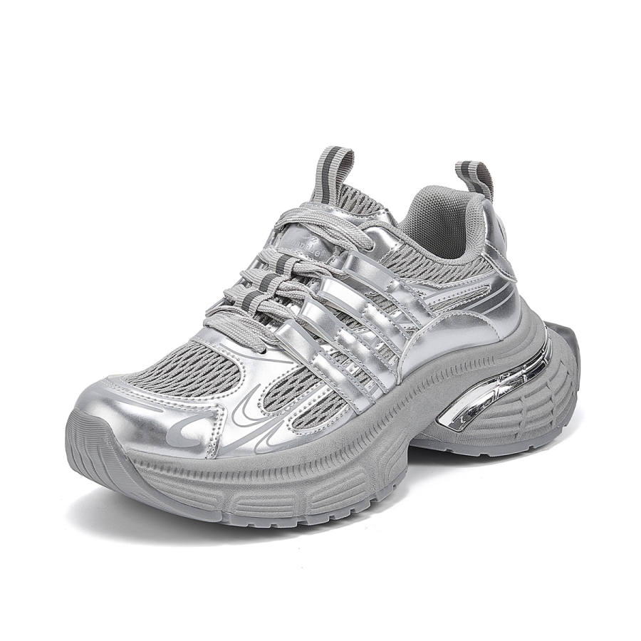 La Chapelle Slip Resistant Abrasion Resistant Low top Chunky Sneakers Women's White