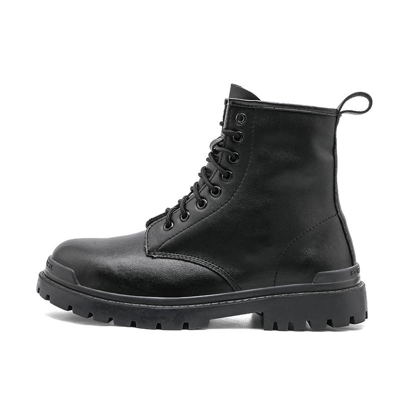 DUNNU DUNNU Cow Split Leather Short Combat Boots Men's