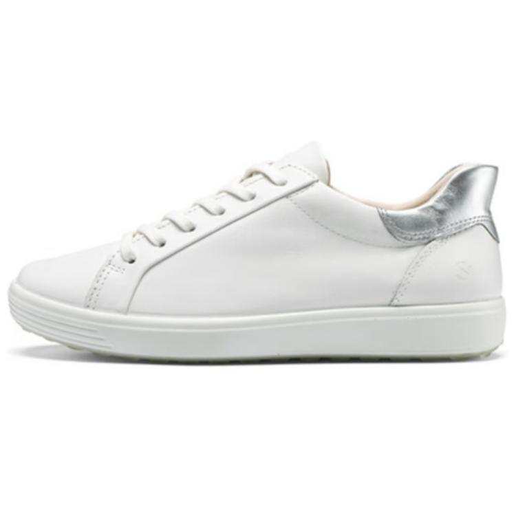 Ecco SoftCool Size 7 Cow Leather Low top Skateboard Shoes Women's White