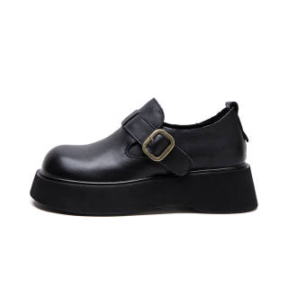 CHIBANG Loafers Top Grain Cow Leather Casual Shoes 6CM Women's