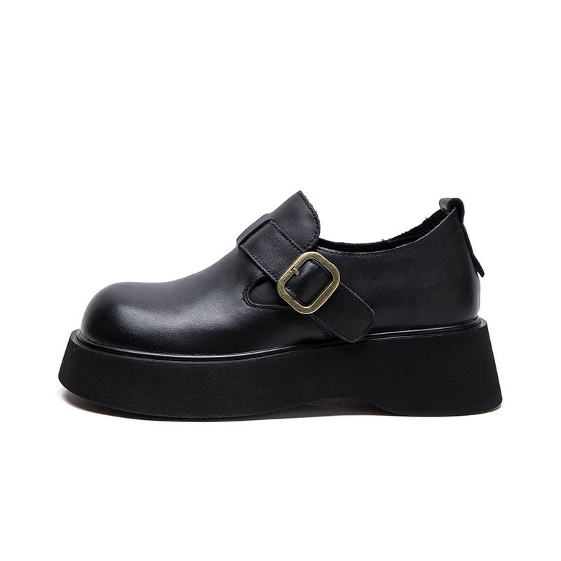 CHIBANG Loafers Top Grain Cow Leather Casual Shoes 6CM Women's