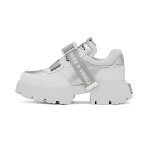 CINDY C ERIC Mid top Casual Shoes Women's White Silver