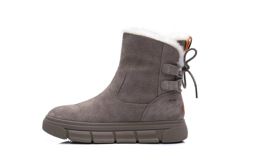 VEDULLAR VEDULLAR Suede Thermal Abrasion Resistant Coverage Crew Snow Boots Women's