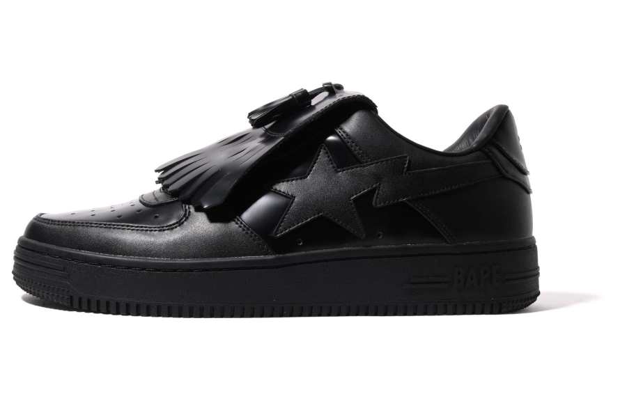 A BATHING APE A BATHING APE® Quilt Tassel Leather Sneakers