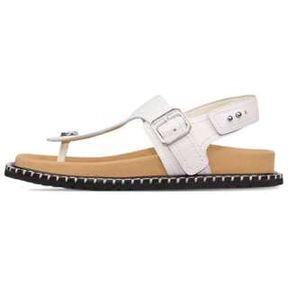 NEEDLE STUDIO Sense Of Relaxation Cow Leather One Strap Sandals Women's White