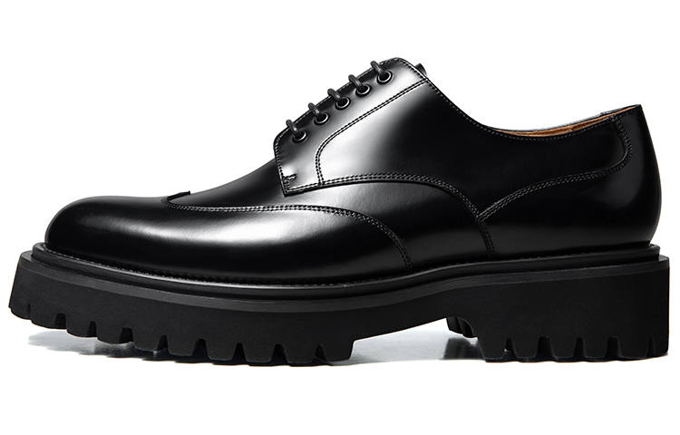 THOM WILLS Business Old Money Style Commute Calfskin Derby Shoes Casual Shoes Men's Black